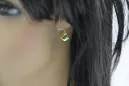 Earrings Emerald 14K Yellow gold Vintage Jewlery vec028y
